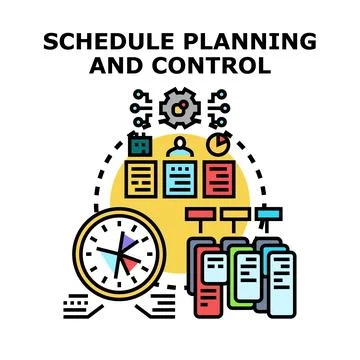 Schedule planning controlling process managing agenda tasks Stock-Illustration