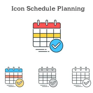 Schedule Planning flat icon design for info graphics and businesses Stock Illustration