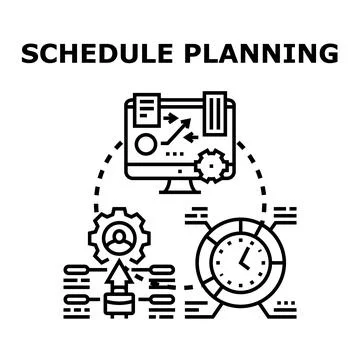 Schedule planning strategy developing business management system 库存插图
