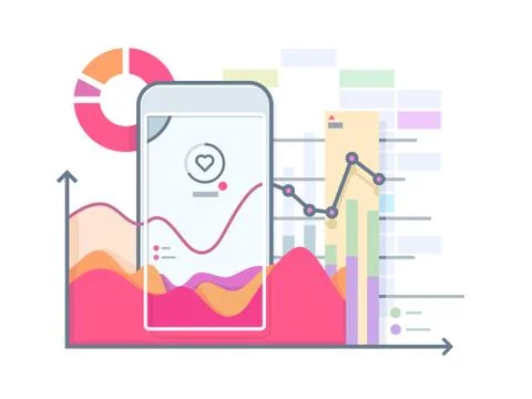 Schedule pulse on smartphone Stock Illustration