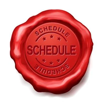 Schedule red wax seal Ilustração Stock