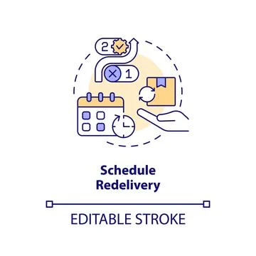 Schedule redelivery concept icon Stock Illustration