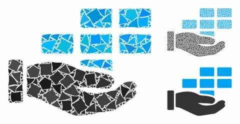 Schedule service hand Composition Icon of Inequal Elements Stock Illustration