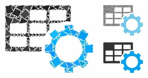 Schedule settings Composition Icon of Ragged Elements Stock Illustration