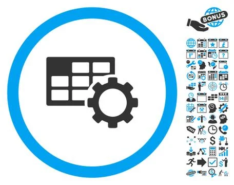 Schedule Settings Flat Vector Icon With Bonus Stock Illustration