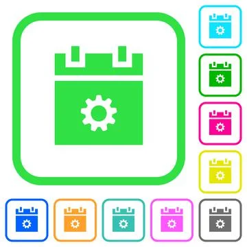 Schedule settings vivid colored flat icons Illustrazione stock