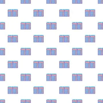 Schedule time of trains pattern, cartoon style Illustrazione stock