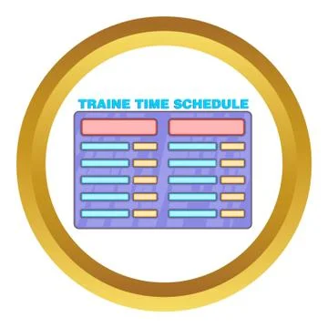 Schedule time of trains vector icon Illustrazione stock