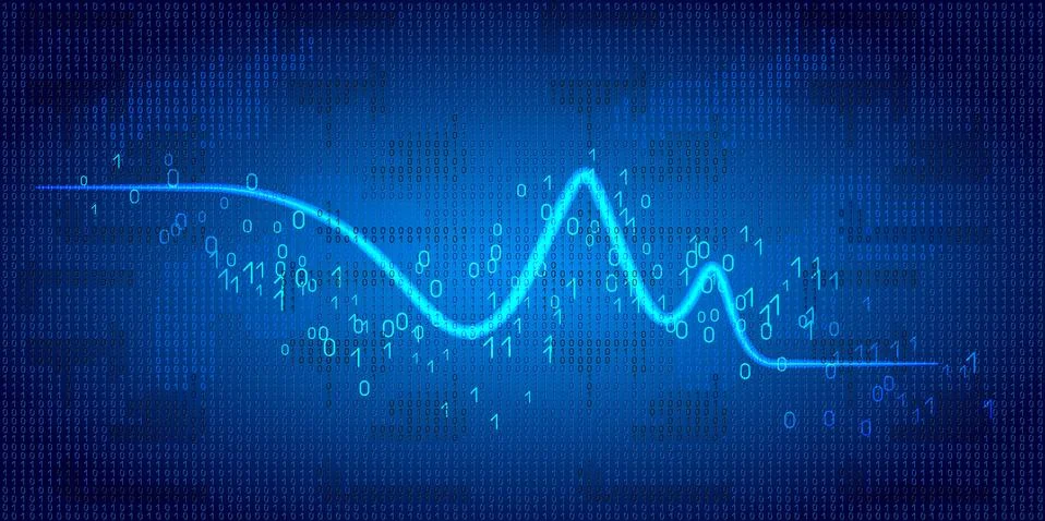 Schedule tracking of processor status, disk monitoring on binary code backgro Stock Illustration
