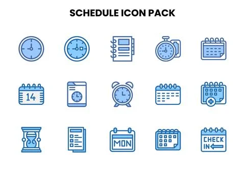 Schedule Two Colour Scalable Icons Pack Stock-Illustration