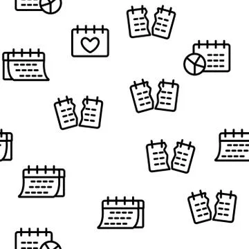 Schedule Vector Seamless Pattern 스톡 일러스트