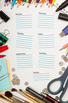 Schedule for the week Foto stock