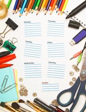 Schedule for the week Foto stock