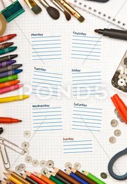 Schedule for the week Stock Photos