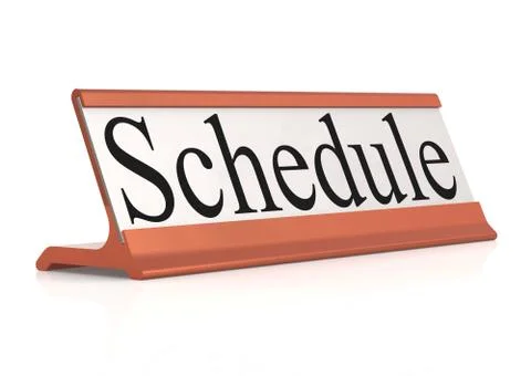 Schedule word on table tag isolated イラスト素材