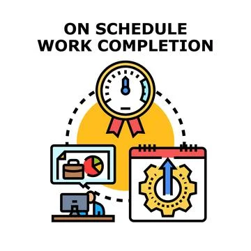On schedule work completion project planning business concept Stock Illustration