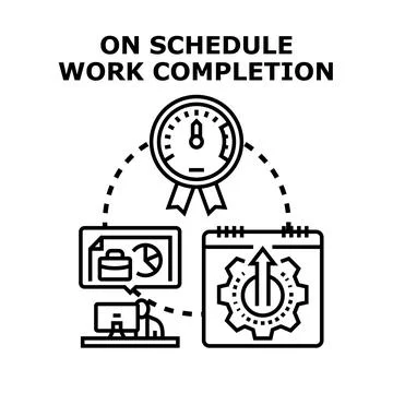 On schedule work completion project planning business concept Stock Illustration