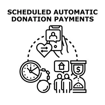 Scheduled automatic donation payments concept vector Stock Illustration