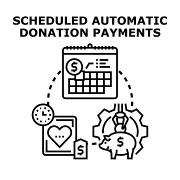 Scheduled automatic donation payments concept vector illustration Stock Illustration