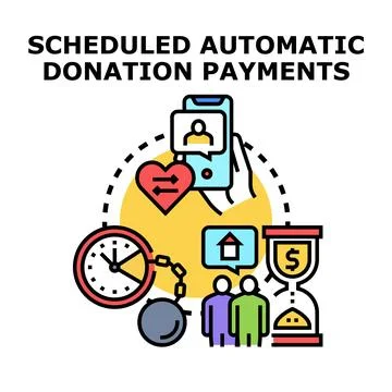 Scheduled automatic donation payments concept vector Stock Illustration