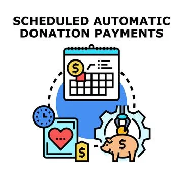 Scheduled automatic donation payments concept vector illustration Stock Illustration