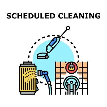 Scheduled cleaning concept vector illustration icon Stock Illustration