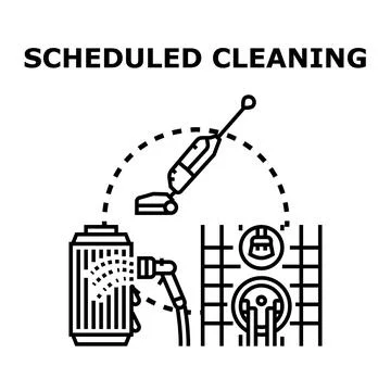Scheduled cleaning concept vector illustration icon Stock Illustration