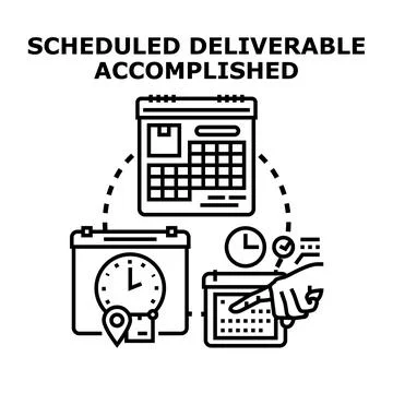 Scheduled deliverable accomplished concept vector illustration Stock Illustration