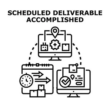 Scheduled deliverable accomplished concept vector illustration Stock Illustration