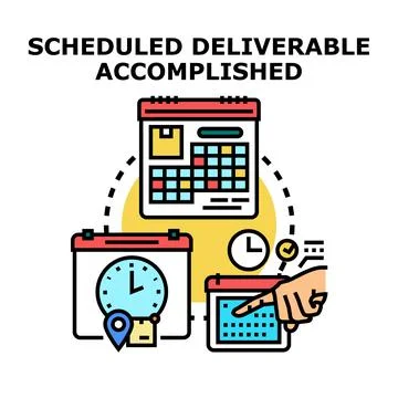 Scheduled deliverable accomplished concept vector illustration Stock Illustration