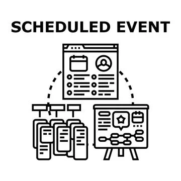 Scheduled event planning and task management concept Ilustración de archivo