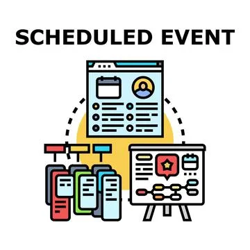 Scheduled event planning and task management concept Stock Illustration