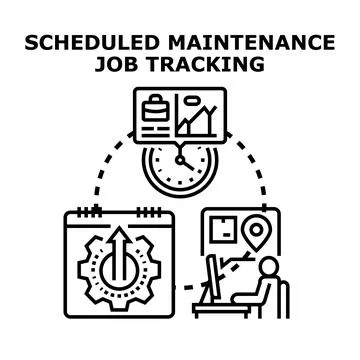 Scheduled maintenance job tracking vector concept Stock Illustration