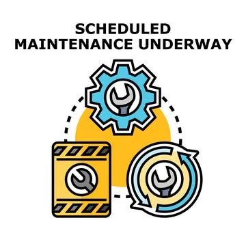 Scheduled maintenance underway concept vector illustration Stockillustratie