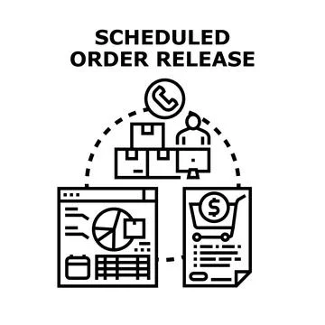 Scheduled order release system planning shipping logistics Stock Illustration