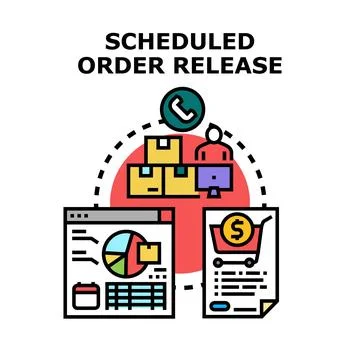 Scheduled order release system planning shipping logistics Stock Illustration