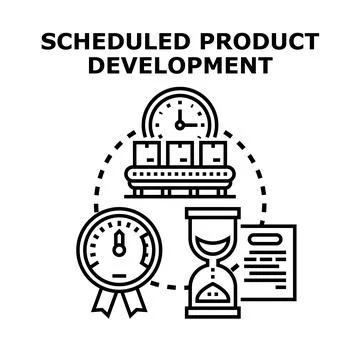 Scheduled product development concept vector icon planning Stock Illustration