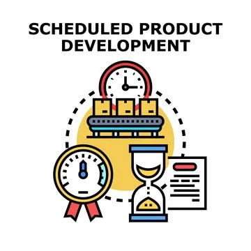 Scheduled product development concept vector icon planning Stock Illustration