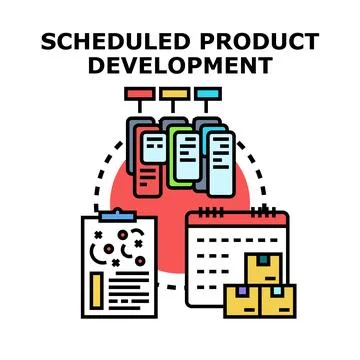 Scheduled product development planning concept vector illustration Stock Illustration