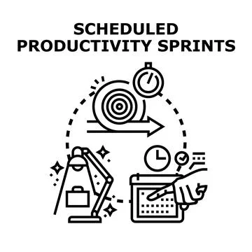 Scheduled productivity sprints concept vector illustration Stockillustratie