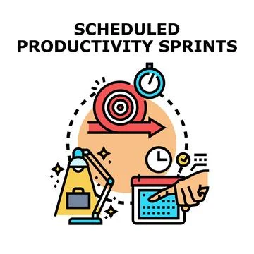 Scheduled productivity sprints concept vector illustration Stock Illustration