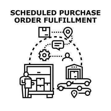 Scheduled purchase order fulfillment vector concept 스톡 일러스트