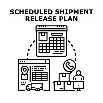 Scheduled shipment release plan for logistics management Stock Illustration