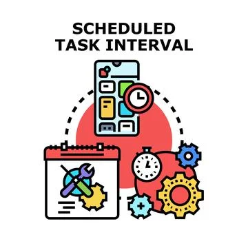 Scheduled task interval planning and automation concept Stockillustratie