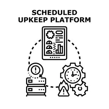 Scheduled upkeep platform managing system maintenance and alerts 库存插图
