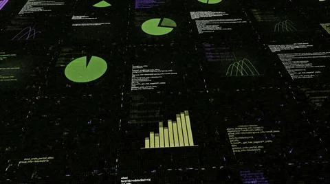 Schedules and programs. Amimation. A black background on which programs are 스톡 일러스트