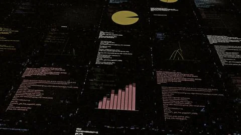 Schedules and programs. Amimation. A black background on which programs are 스톡 일러스트