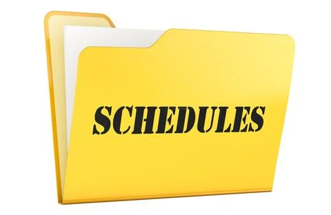 Schedules, document folder. 3D rendering Stock Illustration