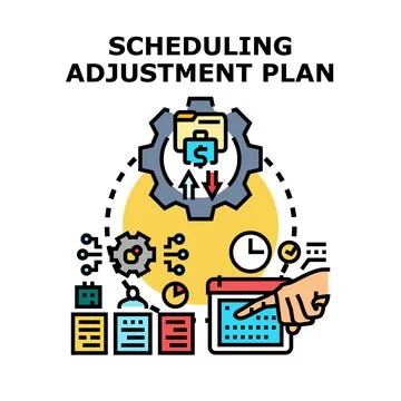 Scheduling adjustment plan concept illustrating business process management Illustration