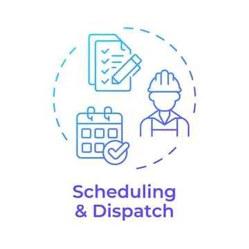 Scheduling and dispatch blue gradient concept icon 스톡 일러스트